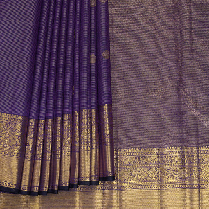 Hayagrivas Handloom Purple Kanjivaram Silk Saree KBF820H6-2