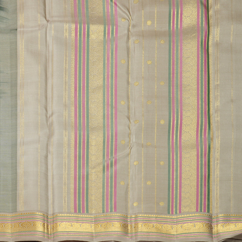 Hayagrivas Handloom Army Green Kanjivaram Silk Saree with Greige Border KBF820H7-1