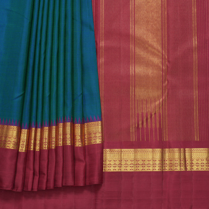 Hayagrivas Handloom Mayilkazhuthu Kanjivaram Silk Saree with Maroon Border KBF822H1-1