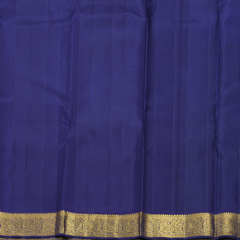 Hayagrivas Handloom Reddish-Orange Kanjivaram Silk Saree with Violet Border KBF822H3-1
