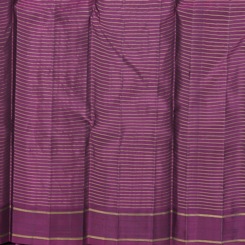 Hayagrivas Handloom Multicolour Stripes Kanjivaram Silk Saree with Purple Border KBF822H6-1