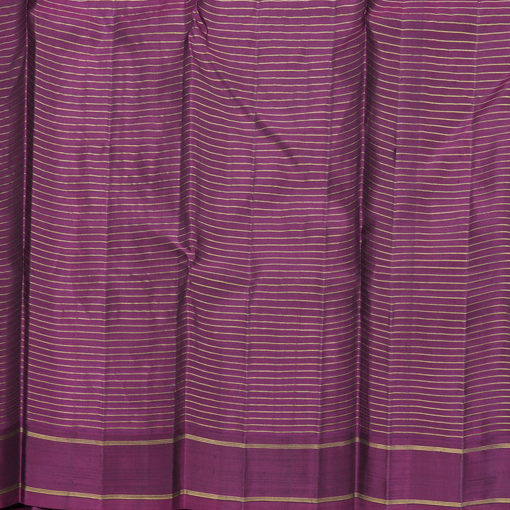 Hayagrivas Handloom Multicolour Stripes Kanjivaram Silk Saree with Purple Border KBF822H6-1
