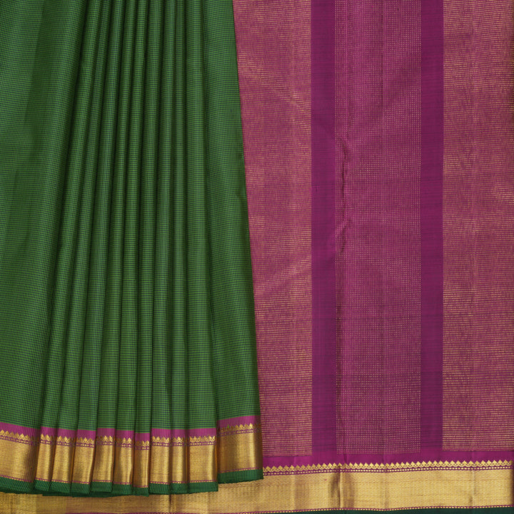 Hayagrivas Handloom Green &amp; Black (Zasa Zasa Kattam) Kanjivaram Silk Saree KBF824H1-1