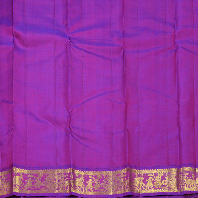 Hayagrivas Handloom Sandal Kanjivaram Silk Saree with Purple Border KBF824H10-2