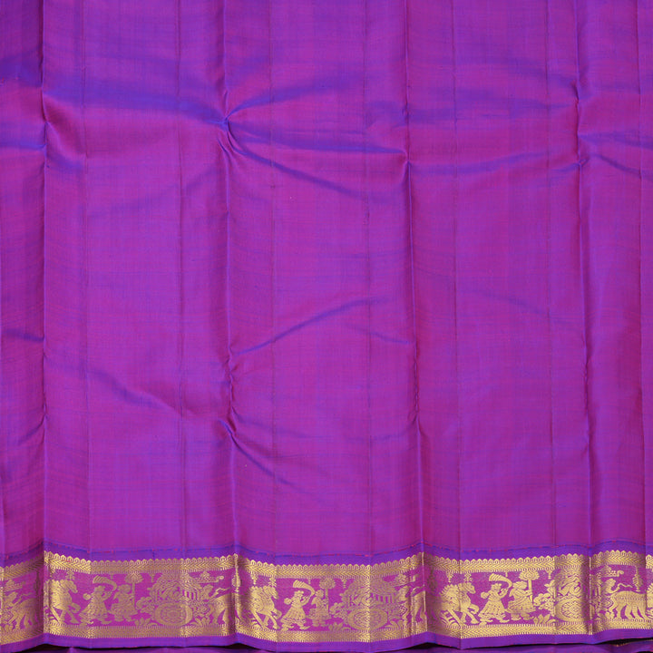 Hayagrivas Handloom Sandal Kanjivaram Silk Saree with Purple Border KBF824H10-2