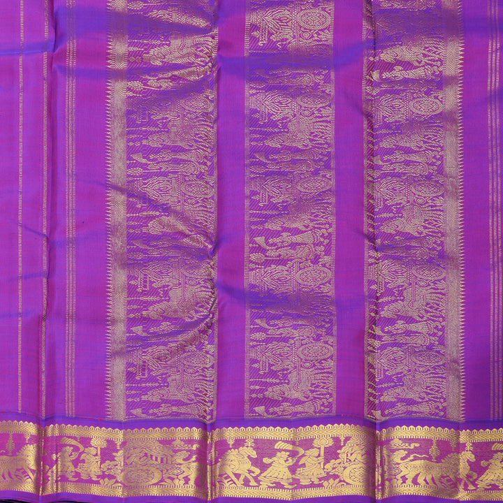 Hayagrivas Handloom Sandal Kanjivaram Silk Saree with Purple Border KBF824H10-2