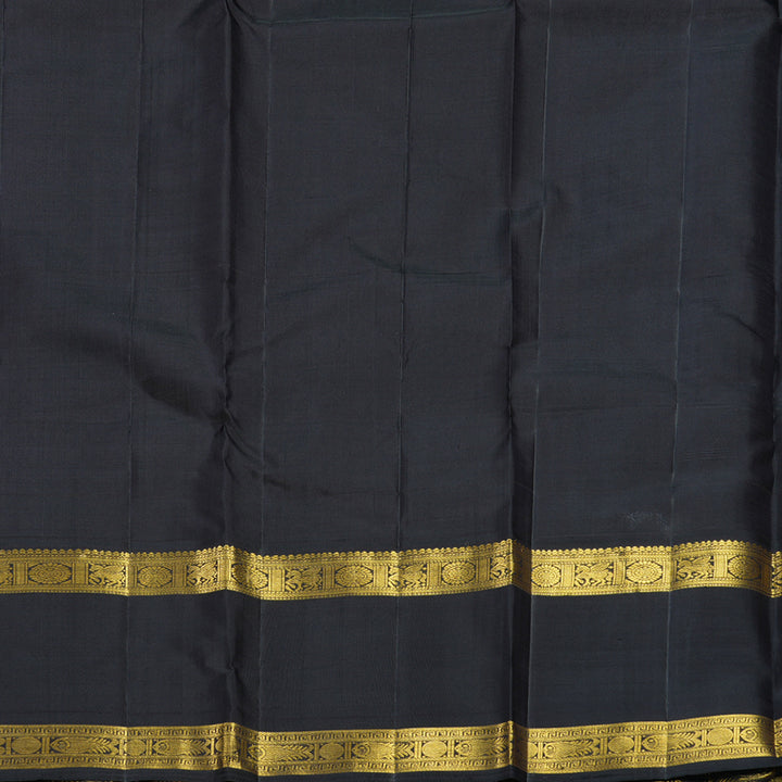 Hayagrivas Handloom Multicolour Checks Kanjivaram Silk Saree with Black Border KBF824H12-1