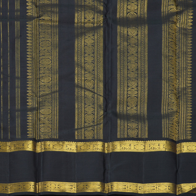 Hayagrivas Handloom Multicolour Checks Kanjivaram Silk Saree with Black Border KBF824H12-1