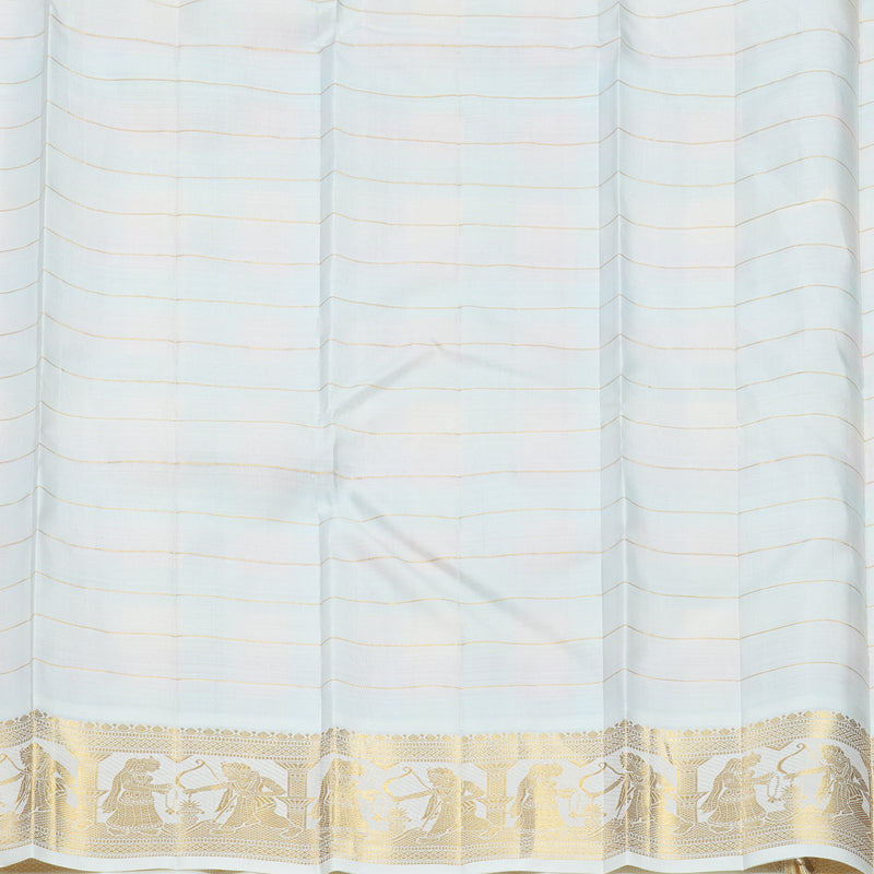 Hayagrivas Handloom Multicolour Checks Kanjivaram Silk Saree with Half-White Border KBF824H14-1