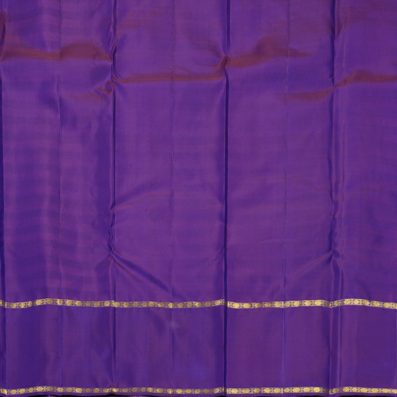 Hayagrivas Handloom Blue &amp; Purple Striped Kanjivaram Silk Saree with Purple Border KBF824H2-1