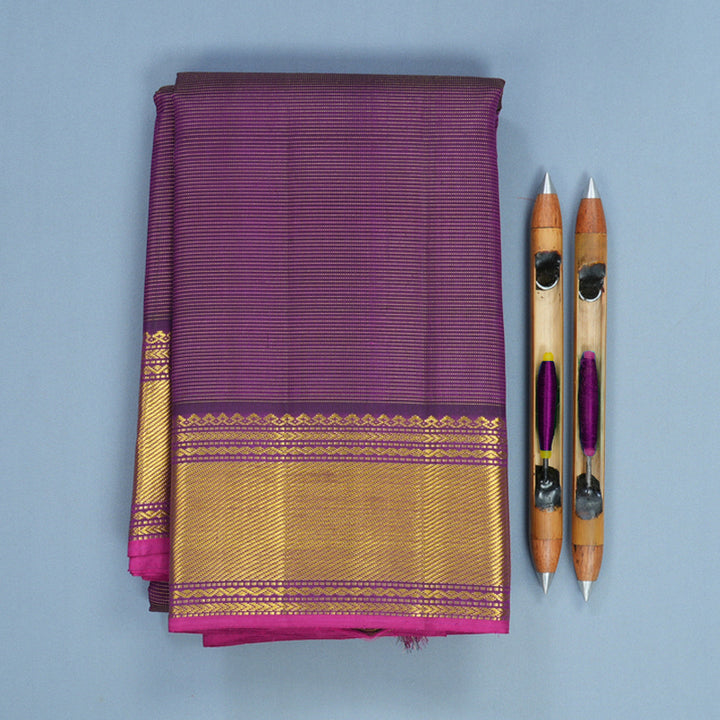 Hayagrivas Handloom Purple Kanjivaram Silk Saree KBF824H3-1