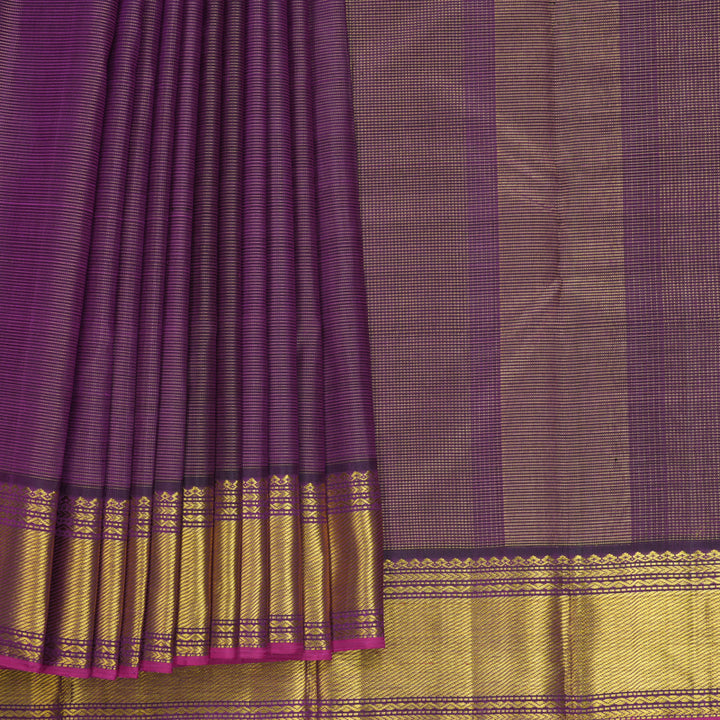 Hayagrivas Handloom Purple Kanjivaram Silk Saree KBF824H3-1