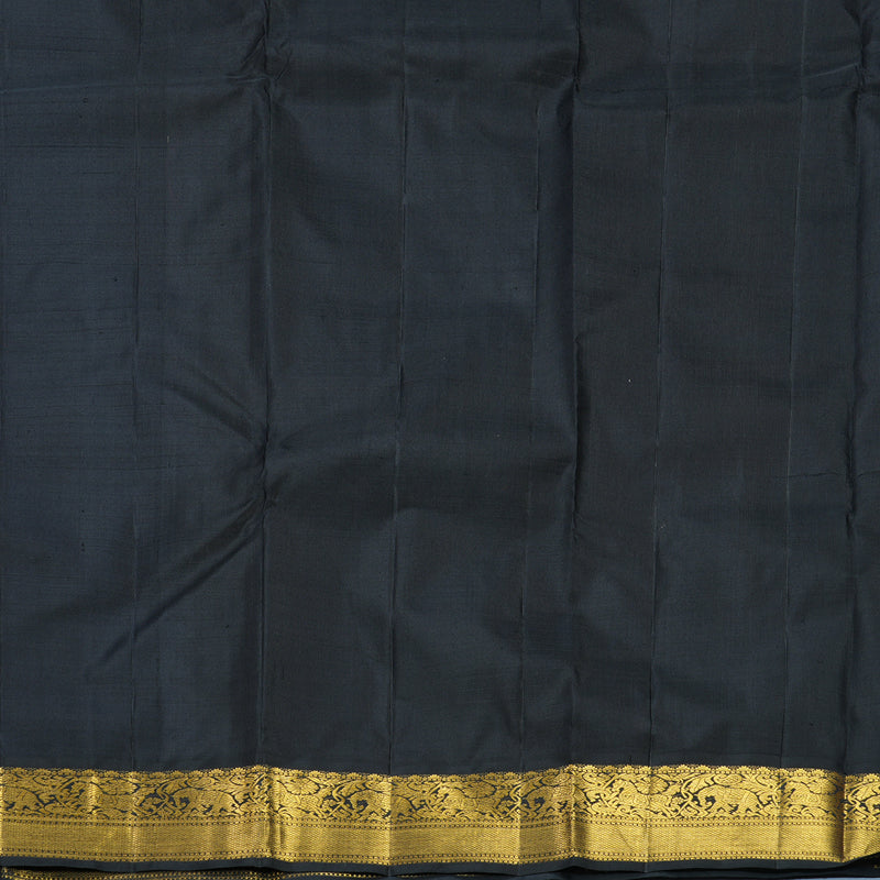 Hayagrivas Handloom Mambazham Orange Kanjivaram Silk Saree with Black Border KBF824H7-1