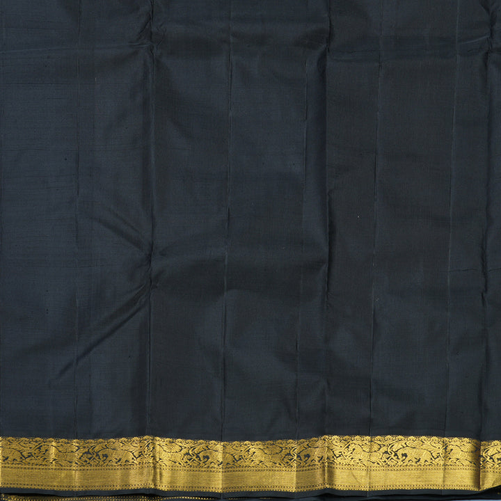 Hayagrivas Handloom Mambazham Orange Kanjivaram Silk Saree with Black Border KBF824H7-1