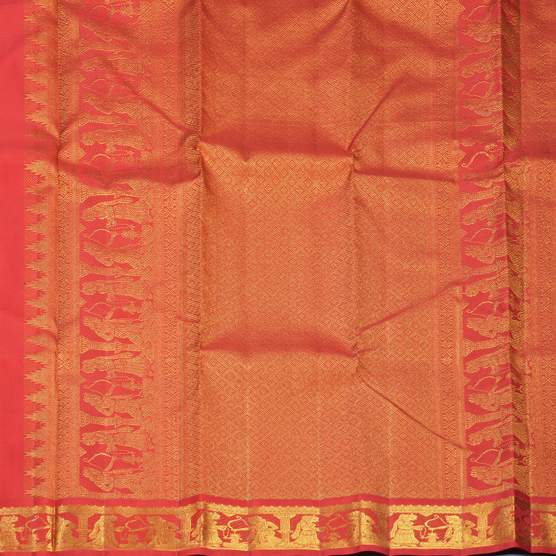 Hayagrivas Handloom MS Blue Kanjivaram Silk Saree with Red Border KBF824H8-1