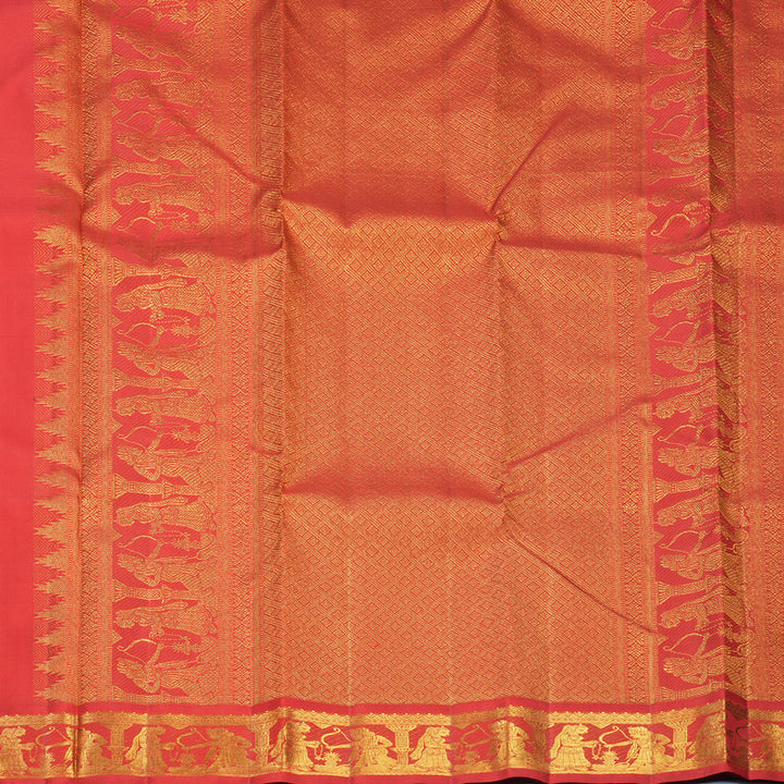 Hayagrivas Handloom MS Blue Kanjivaram Silk Saree with Red Border KBF824H8-1