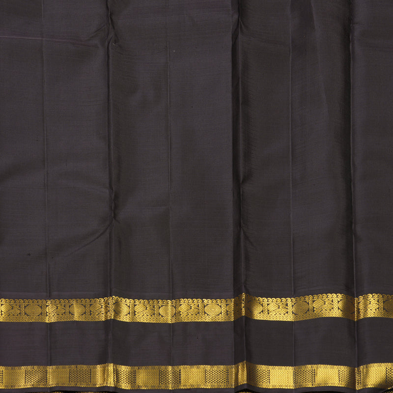Hayagrivas Handloom Mustard Yellow Kanjivaram Silk Saree with Deep Wine Border KBF824H9-2