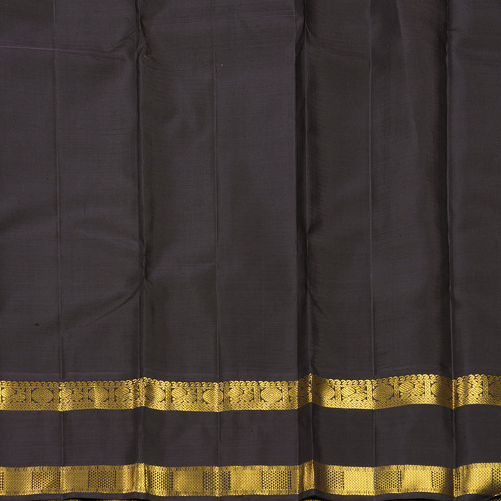 Hayagrivas Handloom Mustard Yellow Kanjivaram Silk Saree with Deep Wine Border KBF824H9-2