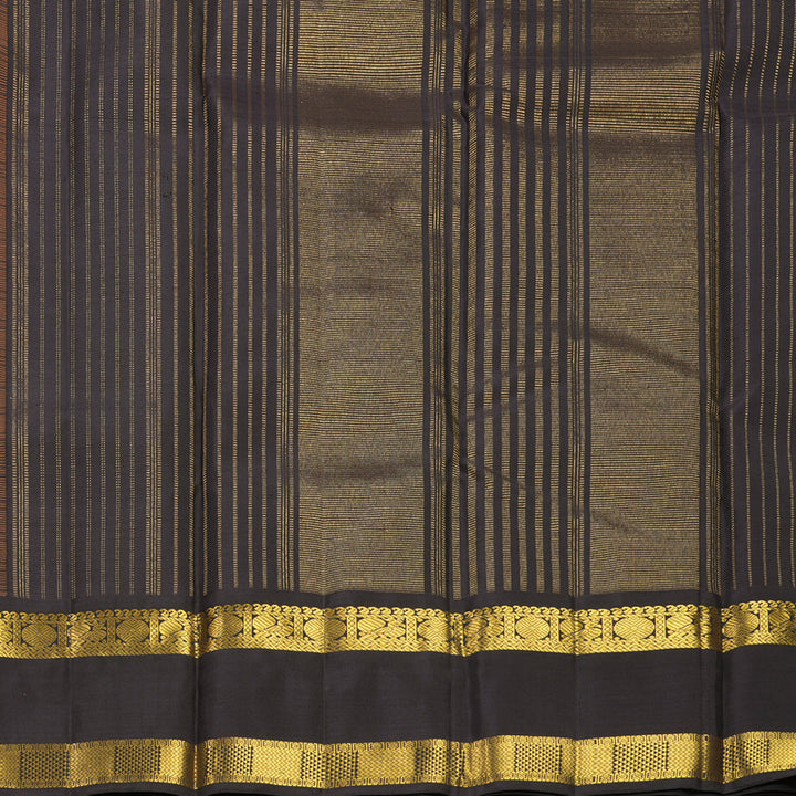 Hayagrivas Handloom Mustard Yellow Kanjivaram Silk Saree with Deep Wine Border KBF824H9-2