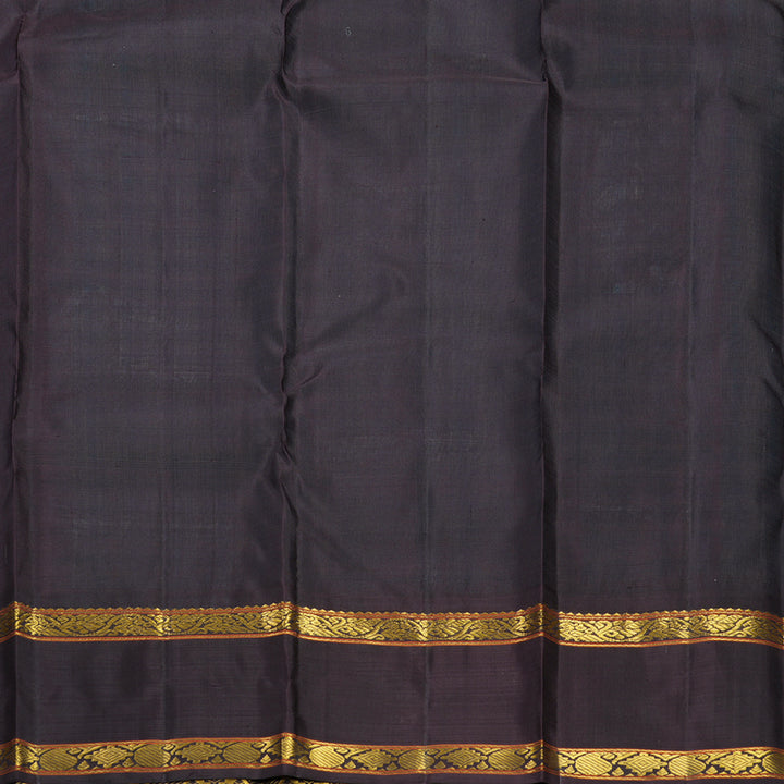 Hayagrivas Handloom Sky Blue &amp; White Checks Kanjivaram Silk Saree with Deep Wine Border KBF824H9-3