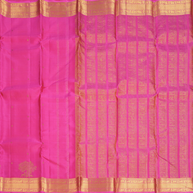 Hayagrivas Handloom Rani Pink Kanjivaram Silk Saree KBF825H2-1