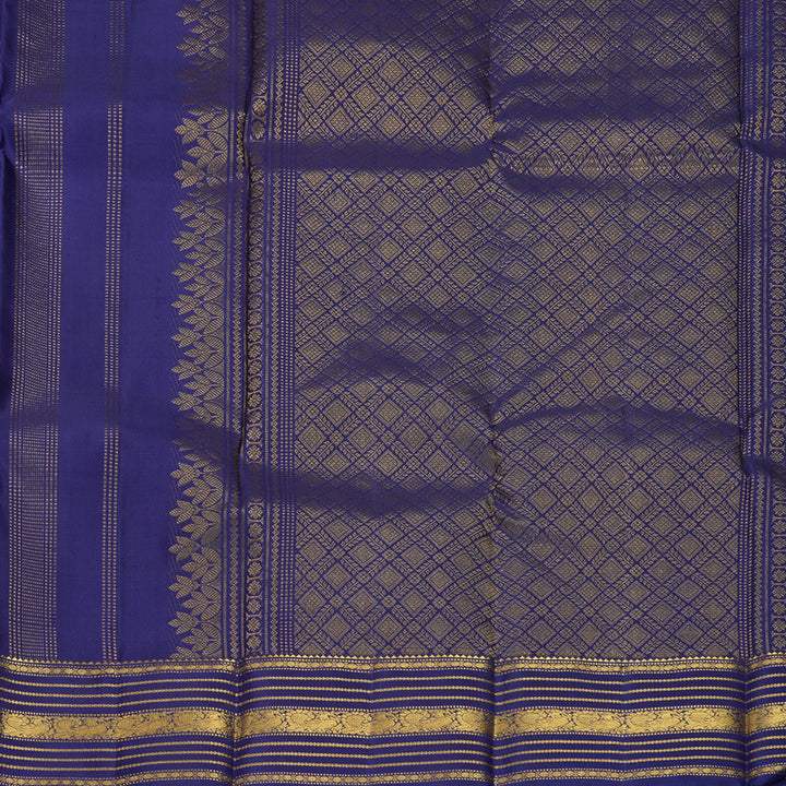 Hayagrivas Handloom Dark Blue Kanjivaram Silk Saree KBF825H2-2