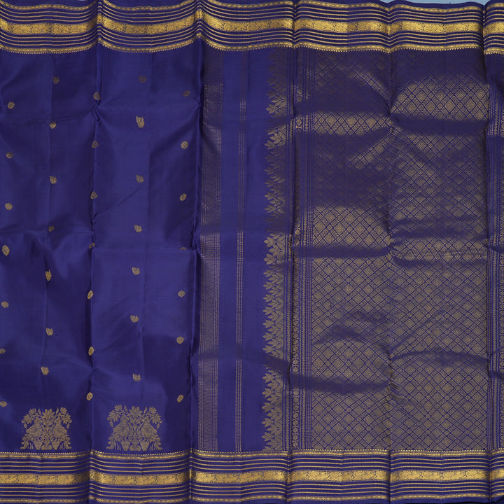 Hayagrivas Handloom Dark Blue Kanjivaram Silk Saree KBF825H2-2