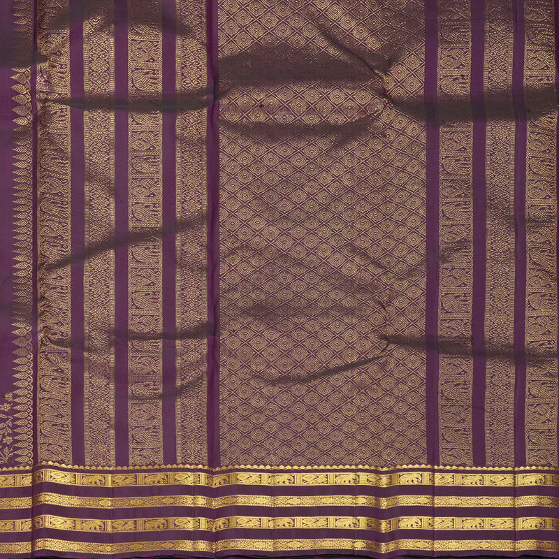 Hayagrivas Handloom Purple Kanjivaram Silk Saree KBF825H3-1