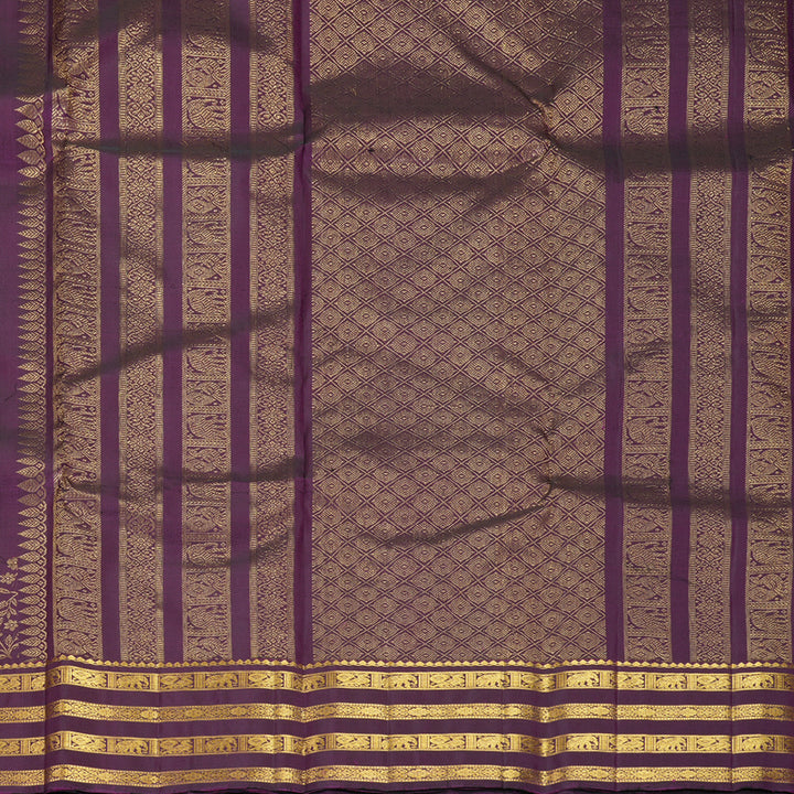 Hayagrivas Handloom Purple Kanjivaram Silk Saree KBF825H3-1