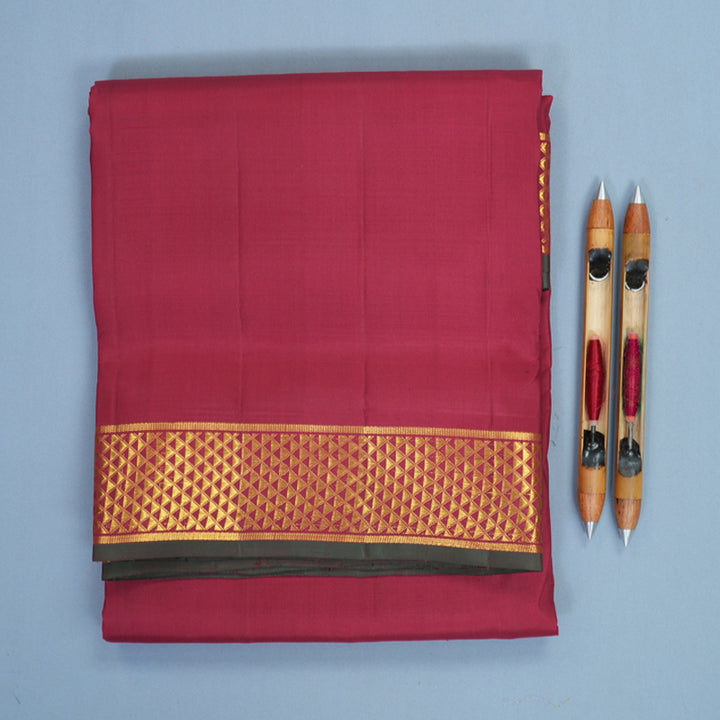 Hayagrivas Handloom Maroon Ten Yards Silk Saree KBF826H1-1
