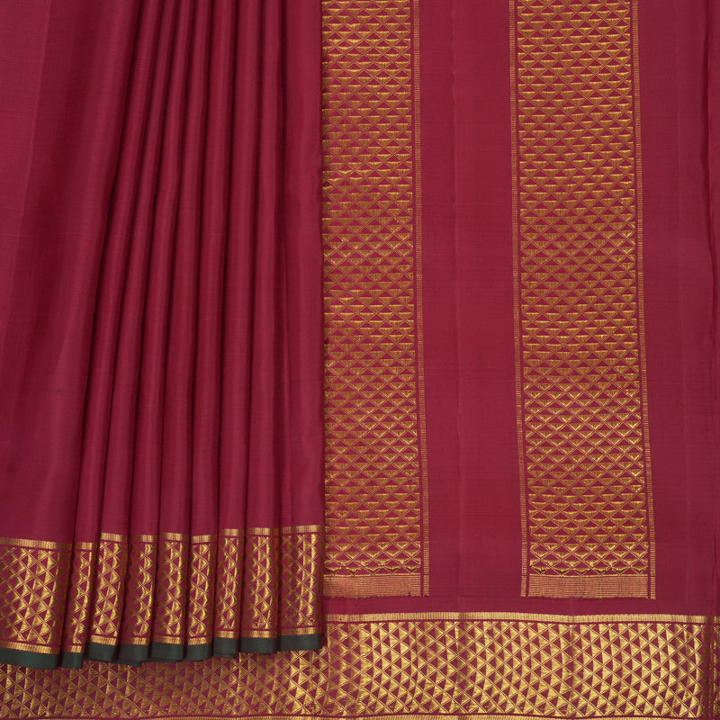 Hayagrivas Handloom Maroon Ten Yards Silk Saree KBF826H1-1