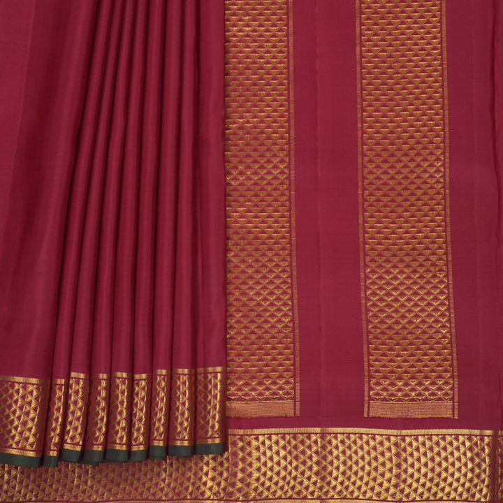 Hayagrivas Handloom Maroon Ten Yards Silk Saree KBF826H1-1