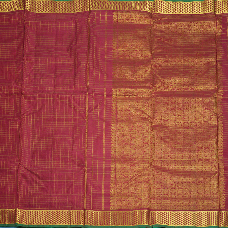 Hayagrivas Handloom Maroon Ten Yards Silk Saree KBF826H3-1