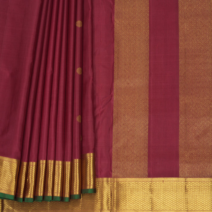 Hayagrivas Handloom Maroon Ten Yards Silk Saree KBF826H4-1