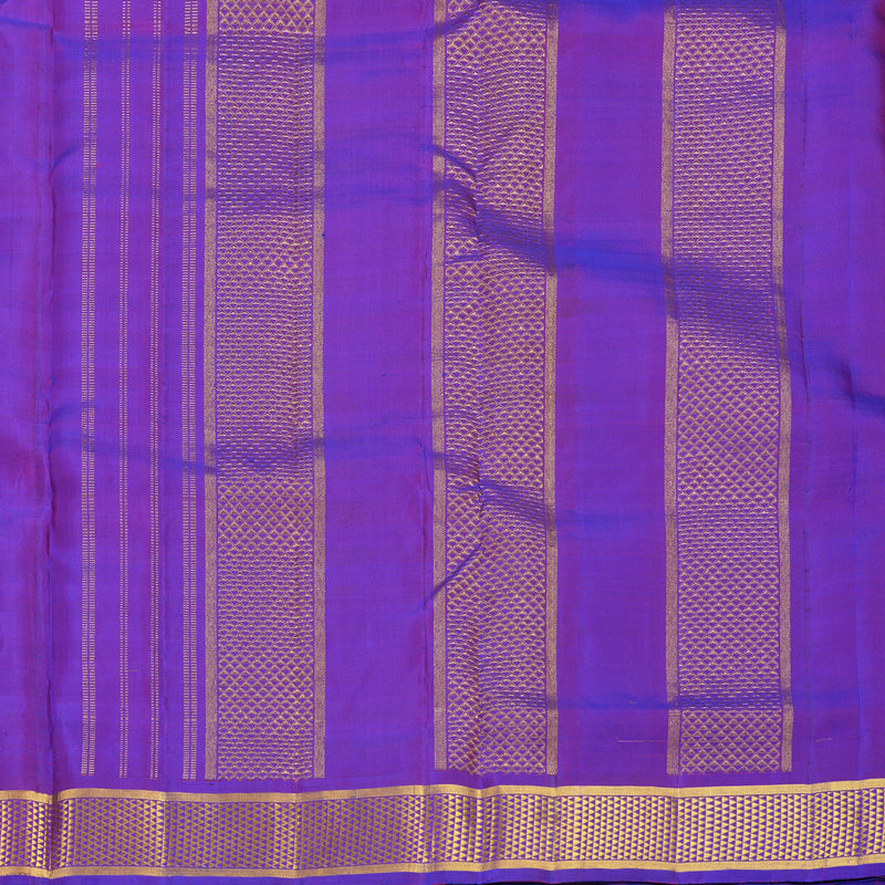 Hayagrivas Handloom Sky Blue &amp; Manthalir Stripes Ten Yards Silk Saree KBF826H5-1