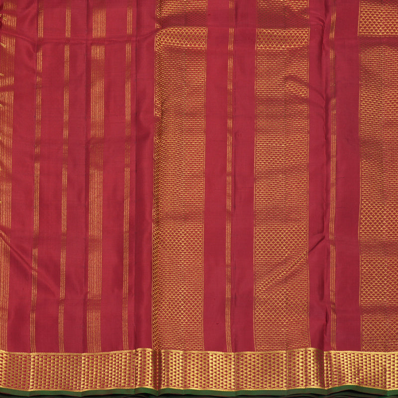 Hayagrivas Handloom Maroon Ten Yards Silk Saree KBF826H6-1