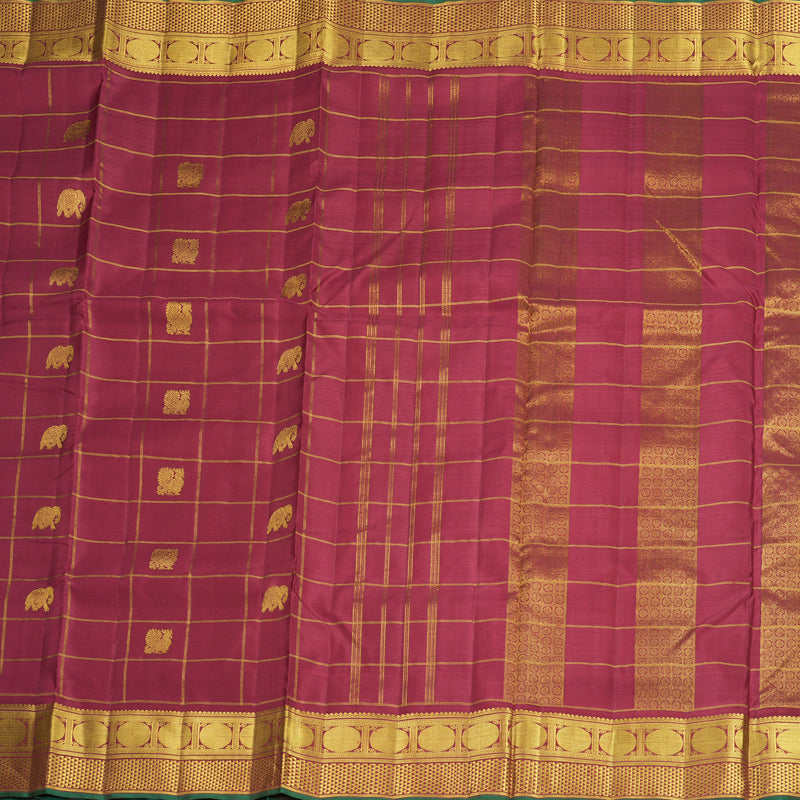 Hayagrivas Handloom Maroon Ten Yards Silk Saree KBF826H7-1