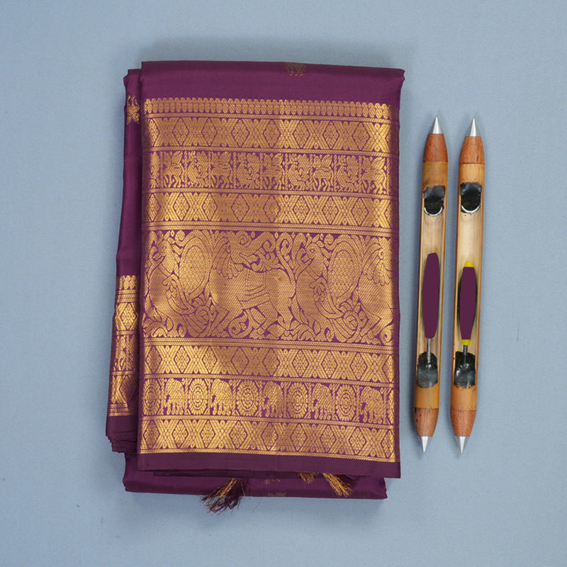 Hayagrivas Handloom Jamun Purple Kanjivaram Silk Saree KBF827H2-2