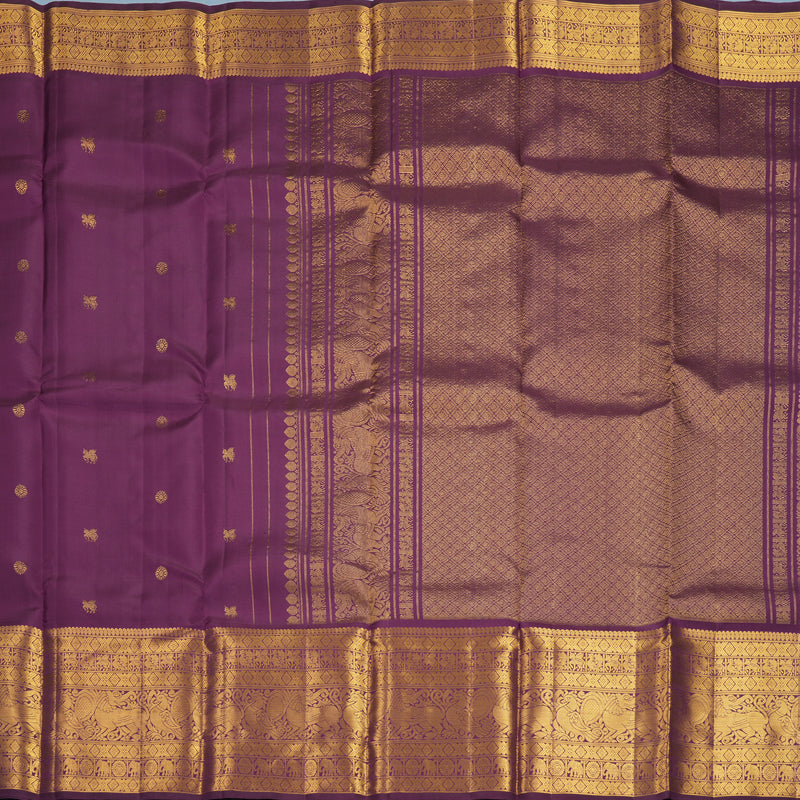 Hayagrivas Handloom Jamun Purple Kanjivaram Silk Saree KBF827H2-2