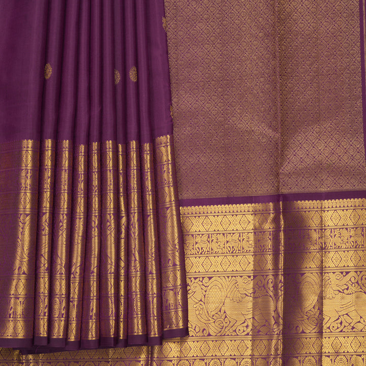 Hayagrivas Handloom Jamun Purple Kanjivaram Silk Saree KBF827H2-2