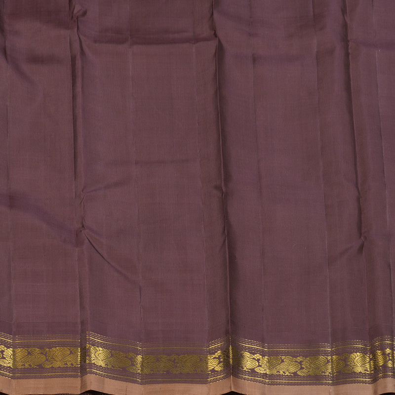 Hayagrivas Handloom Rosewood Pink Kanjivaram Silk Saree with Dusky Lavendar Border KBF82D1-2
