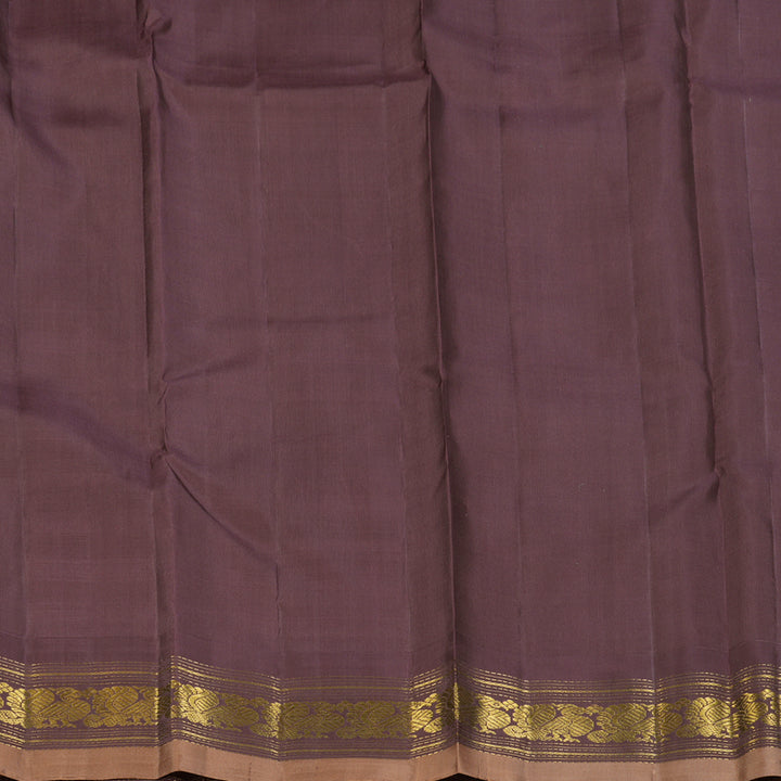 Hayagrivas Handloom Rosewood Pink Kanjivaram Silk Saree with Dusky Lavendar Border KBF82D1-2