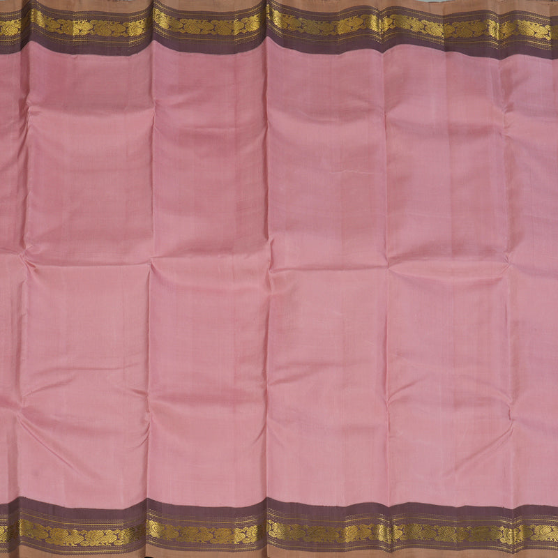 Hayagrivas Handloom Rosewood Pink Kanjivaram Silk Saree with Dusky Lavendar Border KBF82D1-2
