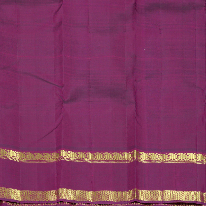 Hayagrivas Handloom Orangish-Pink Kanjivaram Silk Saree with Purple Border KBF830H4-1