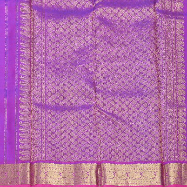 Hayagrivas Handloom Purple Kanjivaram Silk Saree with Rani Pink Border KBF831H2-1