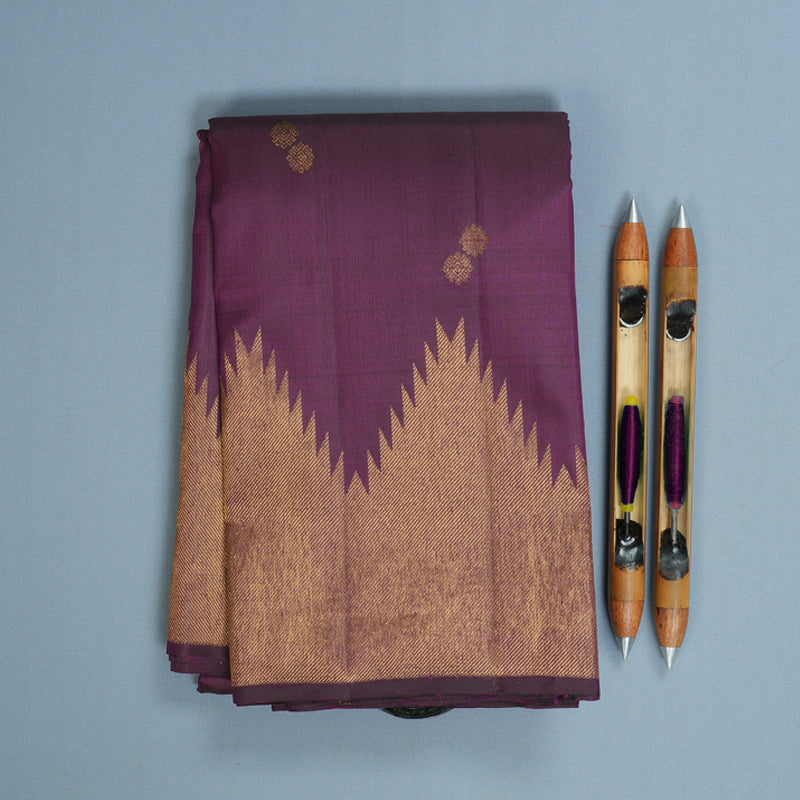 Hayagrivas Handloom Purple Kanjivaram Silk Saree KBF831H3-1