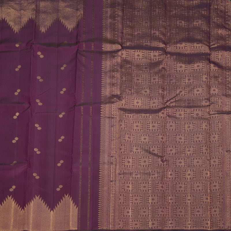 Hayagrivas Handloom Purple Kanjivaram Silk Saree KBF831H3-1