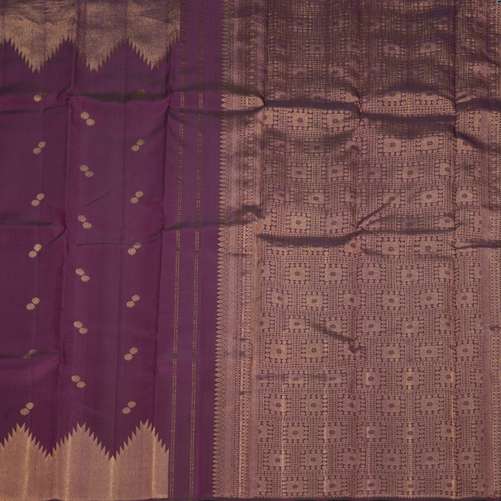 Hayagrivas Handloom Purple Kanjivaram Silk Saree KBF831H3-1