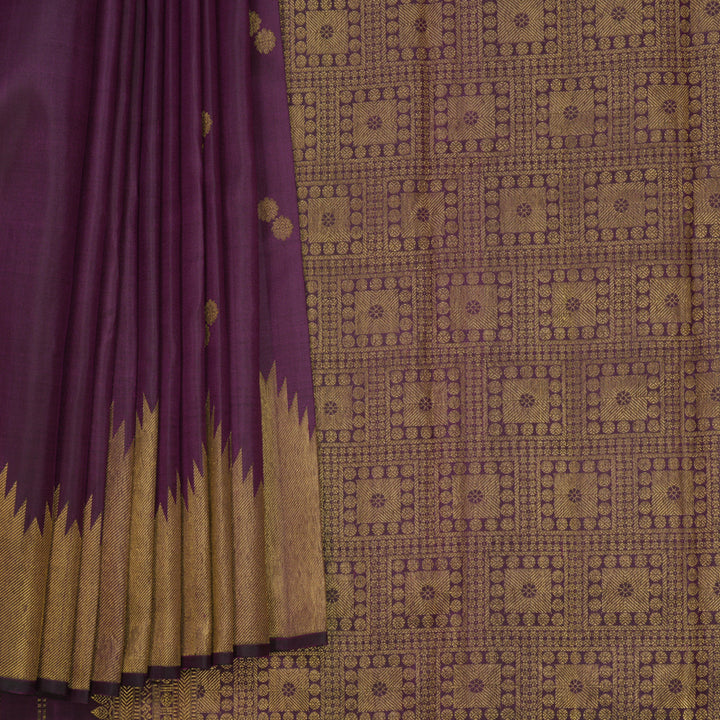 Hayagrivas Handloom Purple Kanjivaram Silk Saree KBF831H3-1