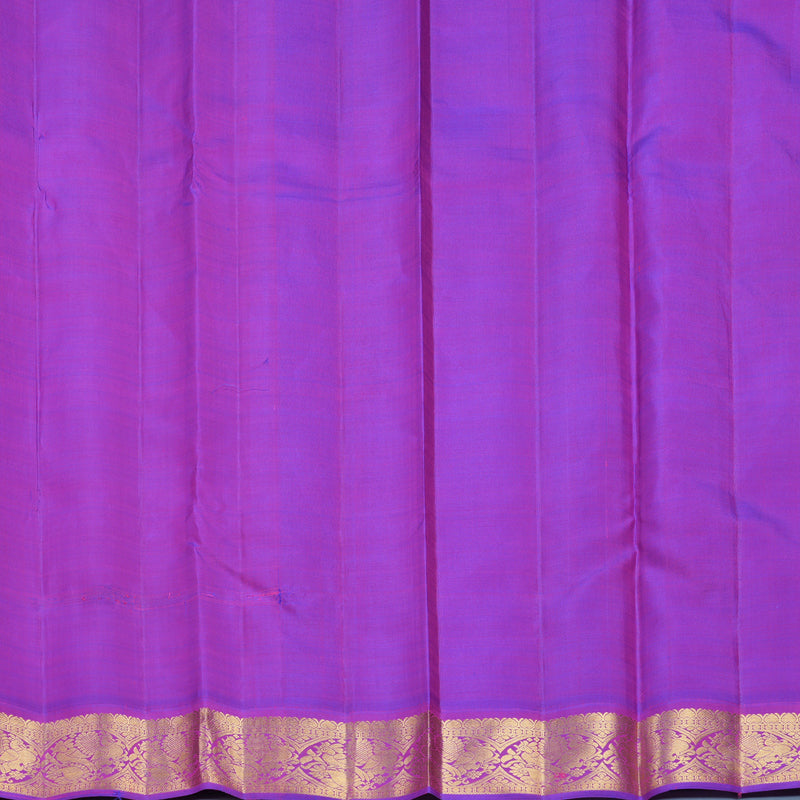 Hayagrivas Handloom Blue-Green Kanjivaram Silk Saree with Purple Border KBF831H4-1